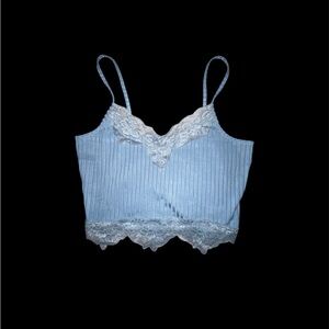 Light blue cropped tank top from Romwe, size medium.